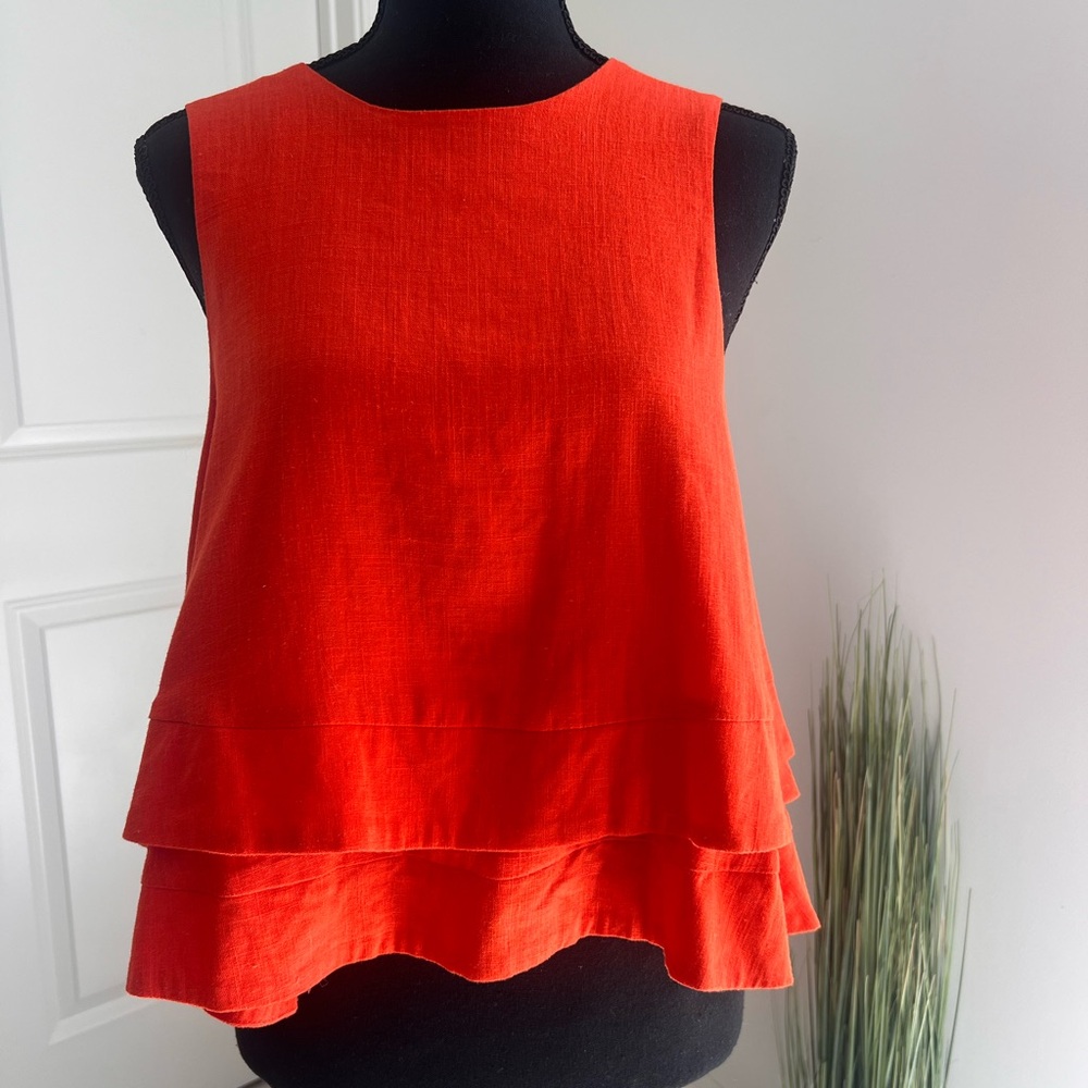 Strut & Bolt Orange Sleeveless Top | L